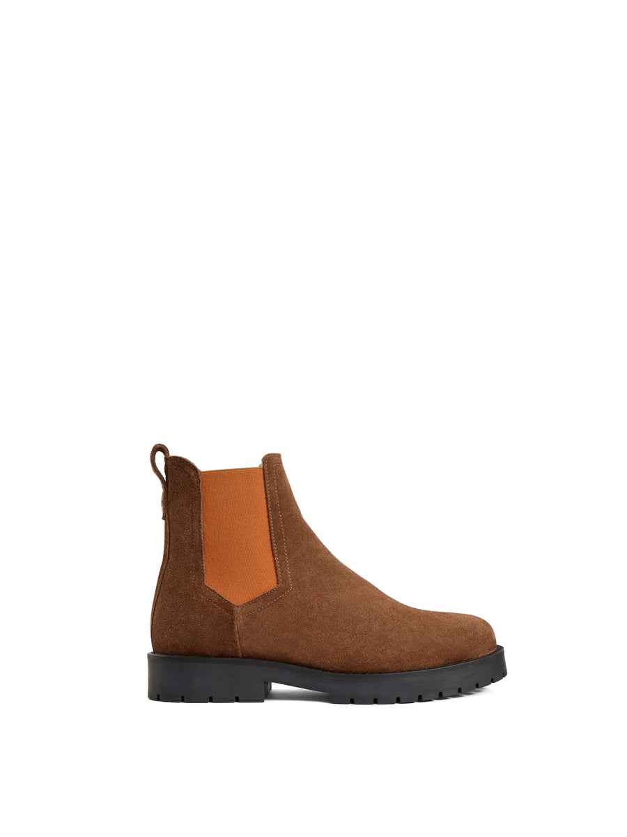 The Boudica - Women's Shearling Lined Ankle Boots - Tawny and Orange
