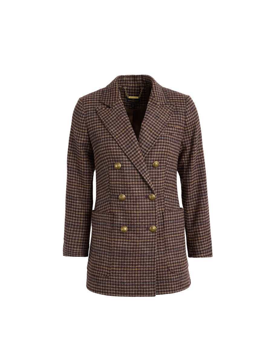 The Clara - Womens Blazer - Plum Check