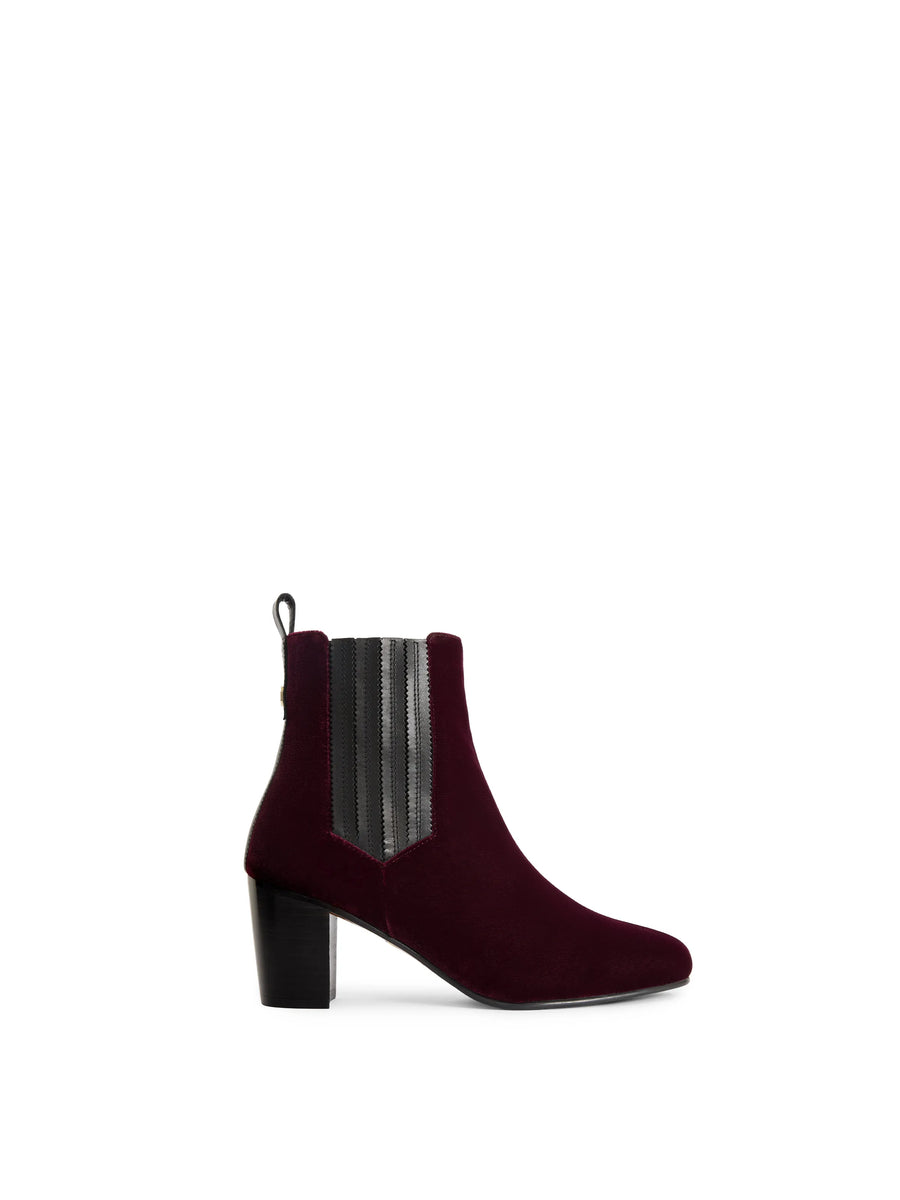 The Electra - Women's Ankle Boots - Elderberry Velvet
