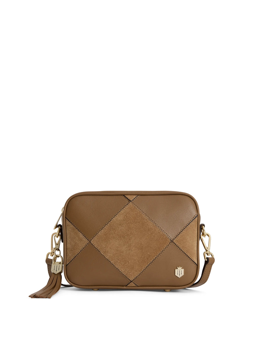 The Finsbury - Women's Crossbody Bag - Harlequin Tan Suede
