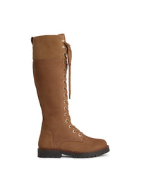 Knee High Shearling Lined Anglesey - Cognac Nubuck