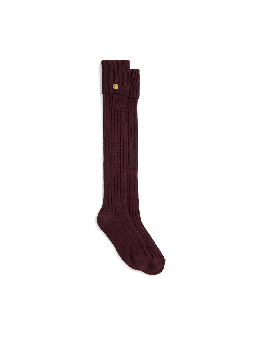 Merino Knee High Socks - Women's Socks - Merino Wool - Elderberry