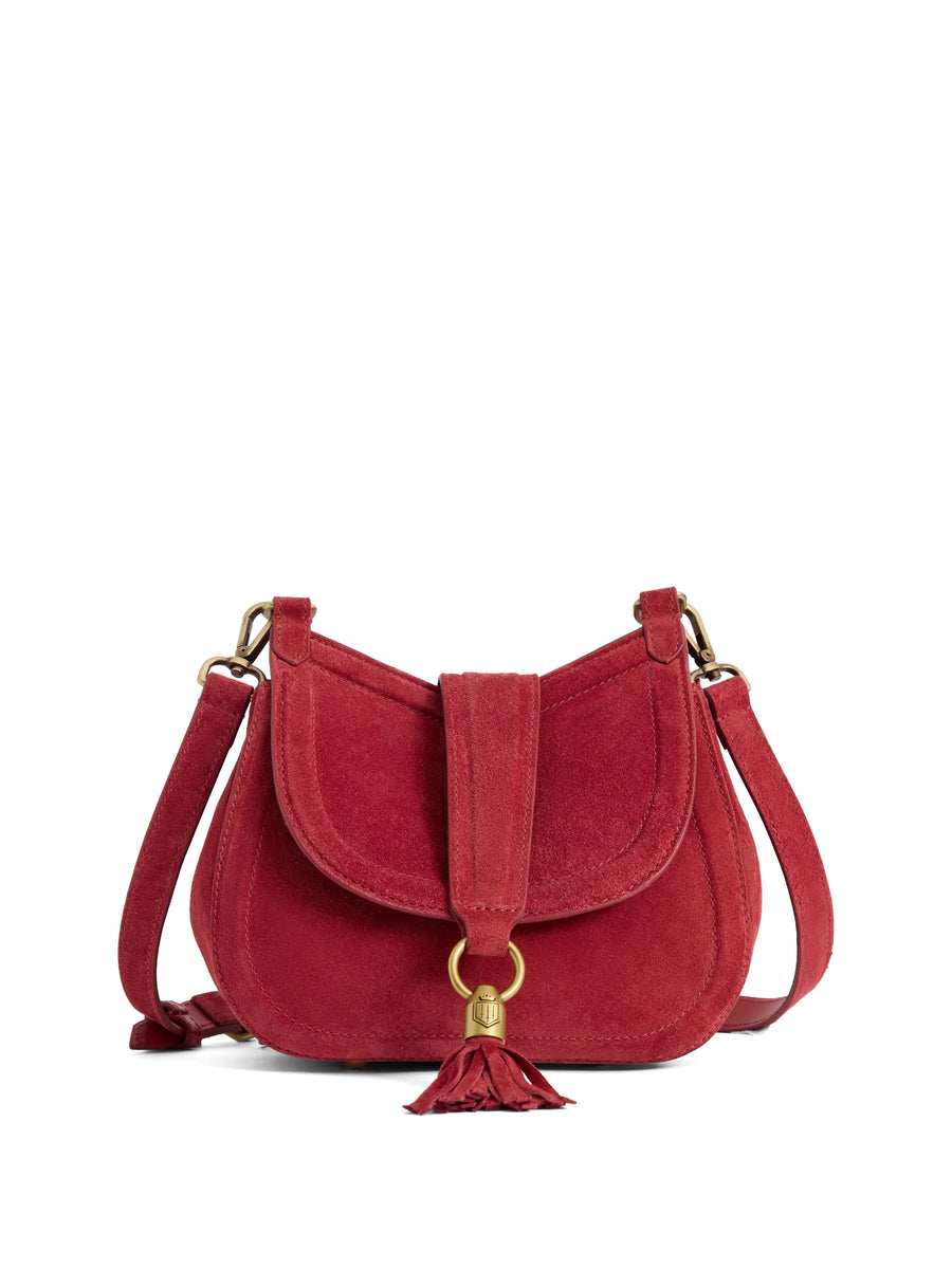 The Langham - Women's Messenger Bag - Red Suede
