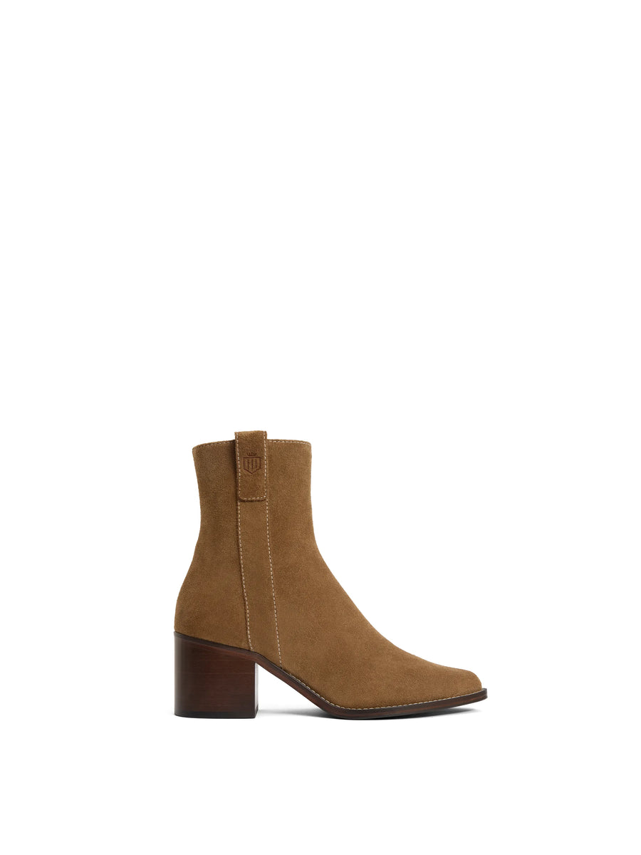 The Ludlow - Women's Heeled Ankle Boots - Tan Suede