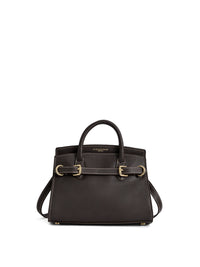Town & Country Collection - Micro Top Handle Bag - Choc Pebbled Leather