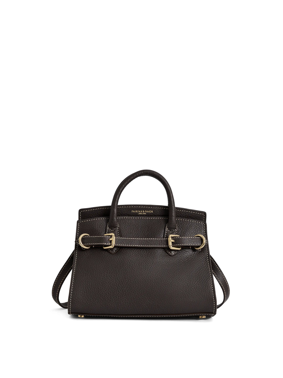 Town & Country - Micro Top Handle Bag - Choc Pebbled Leather - Bags
