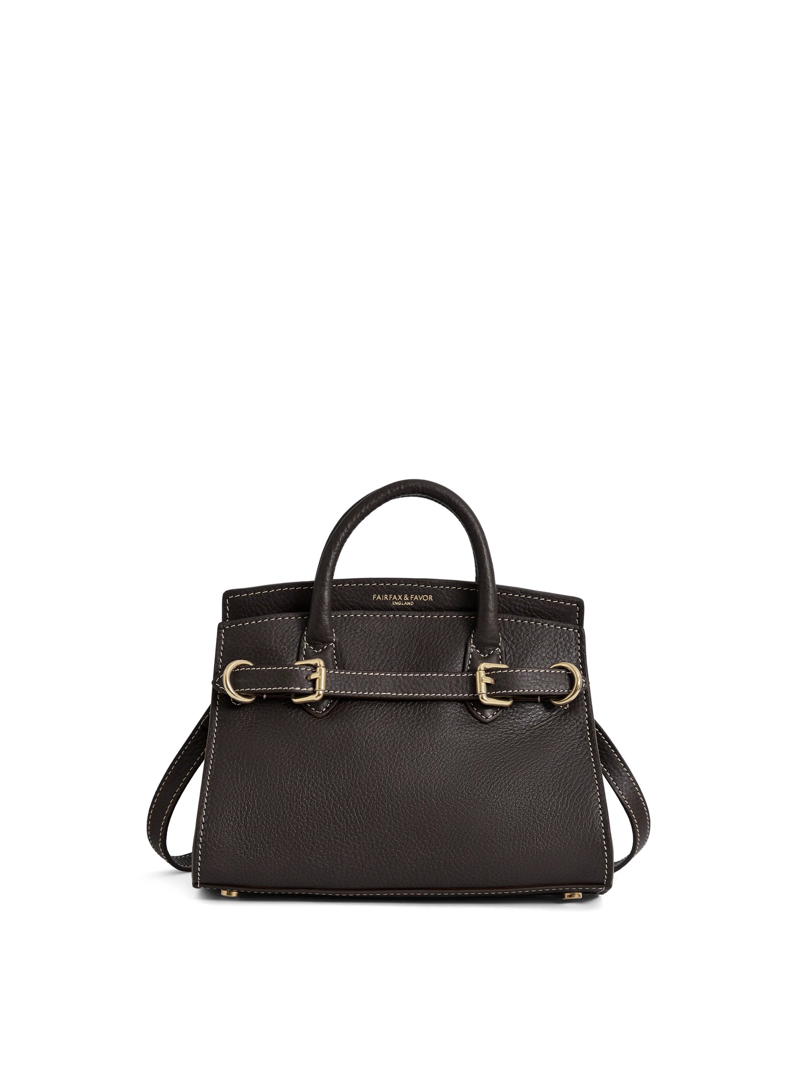 Town & Country Collection - Micro Top Handle Bag - Choc Pebbled Leather
