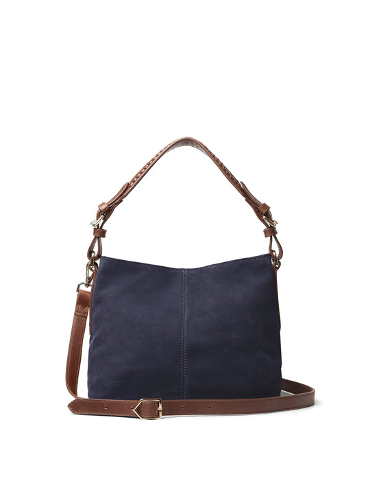 Mini Tetbury Women's Tote Navy Blue Suede Fairfax Favor