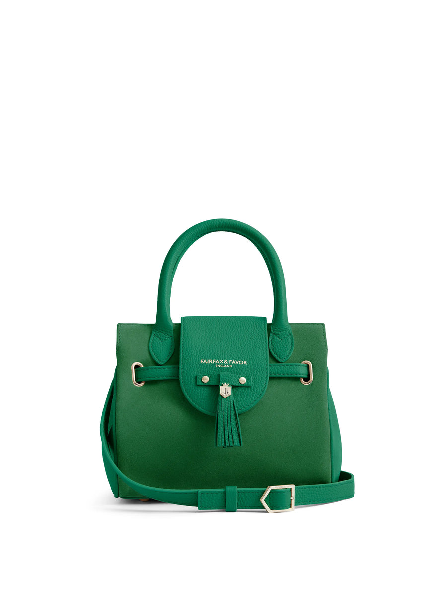 The Windsor - Women's Handbag - Clover Green Suede