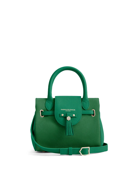 Mini Windsor - Women's Handbag - Clover Green Suede | Fairfax & Favor