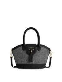 Mini Windsor Tote - Herringbone Black Leather