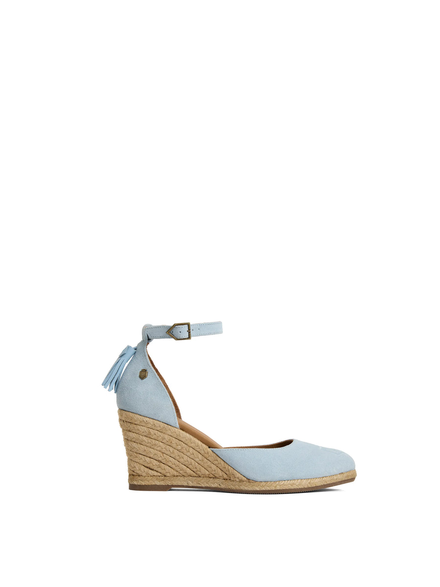 The Monaco - Women's Wedge - Sky Blue Suede
