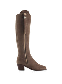 Heeled Regina (Sporting Fit) - Fog Suede