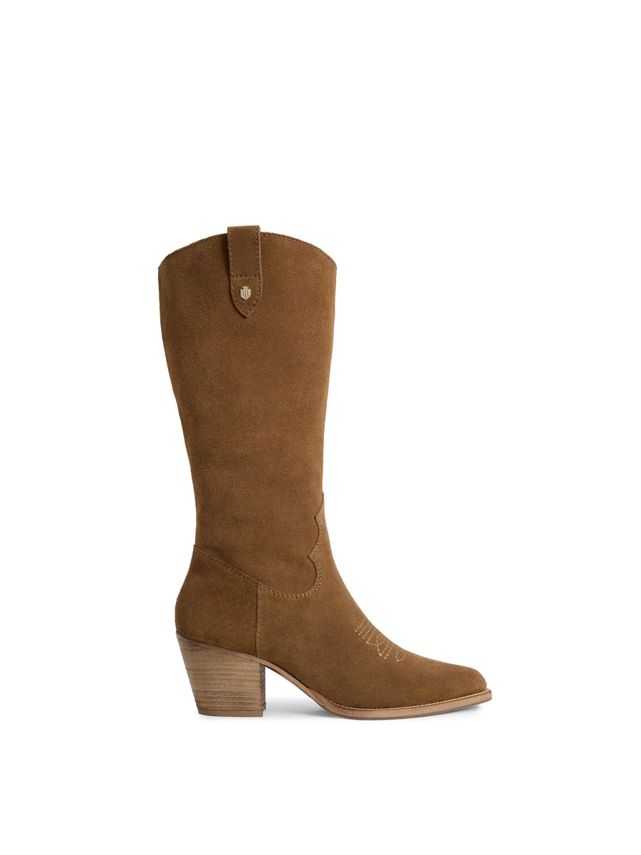 Women's Mid Calf Boots - Tan Suede