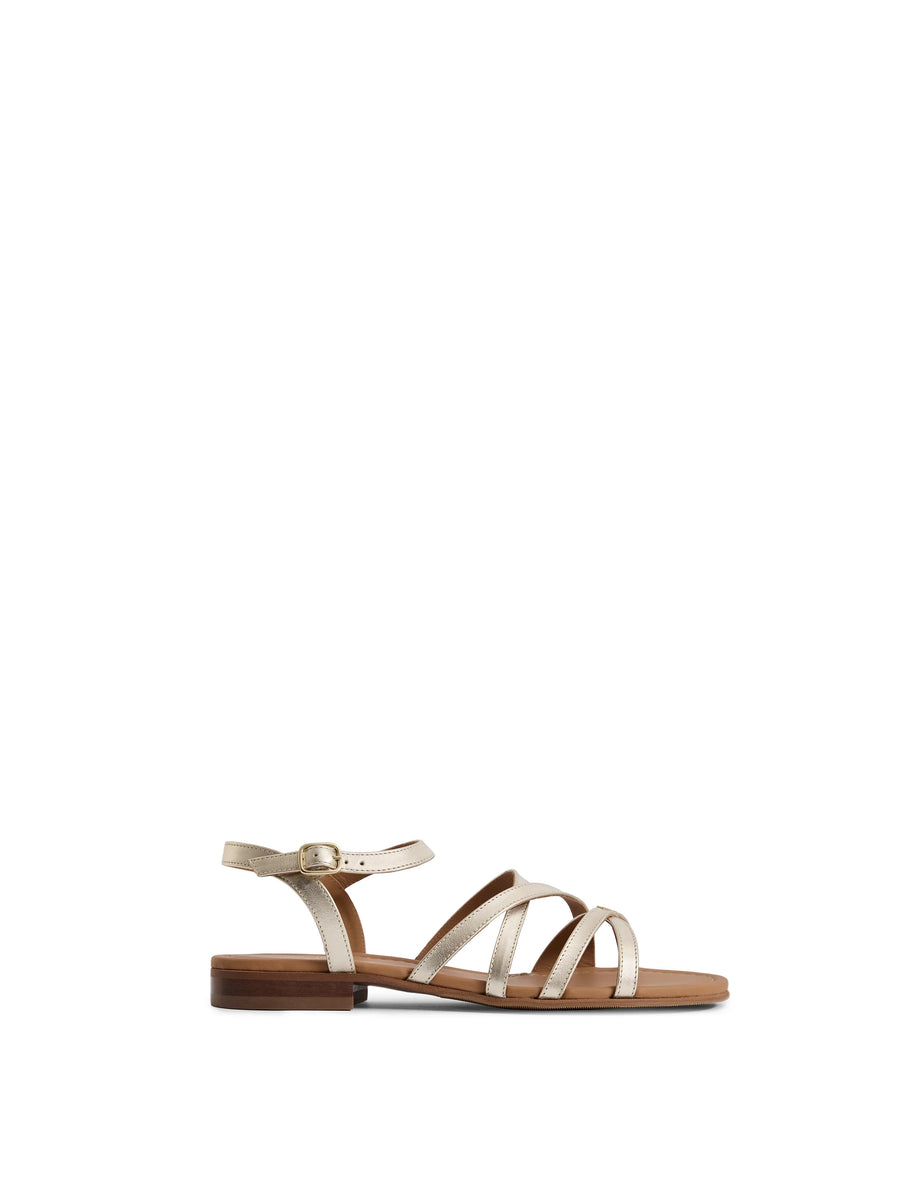 The St Ives - Women's Sandal - Gold Leather