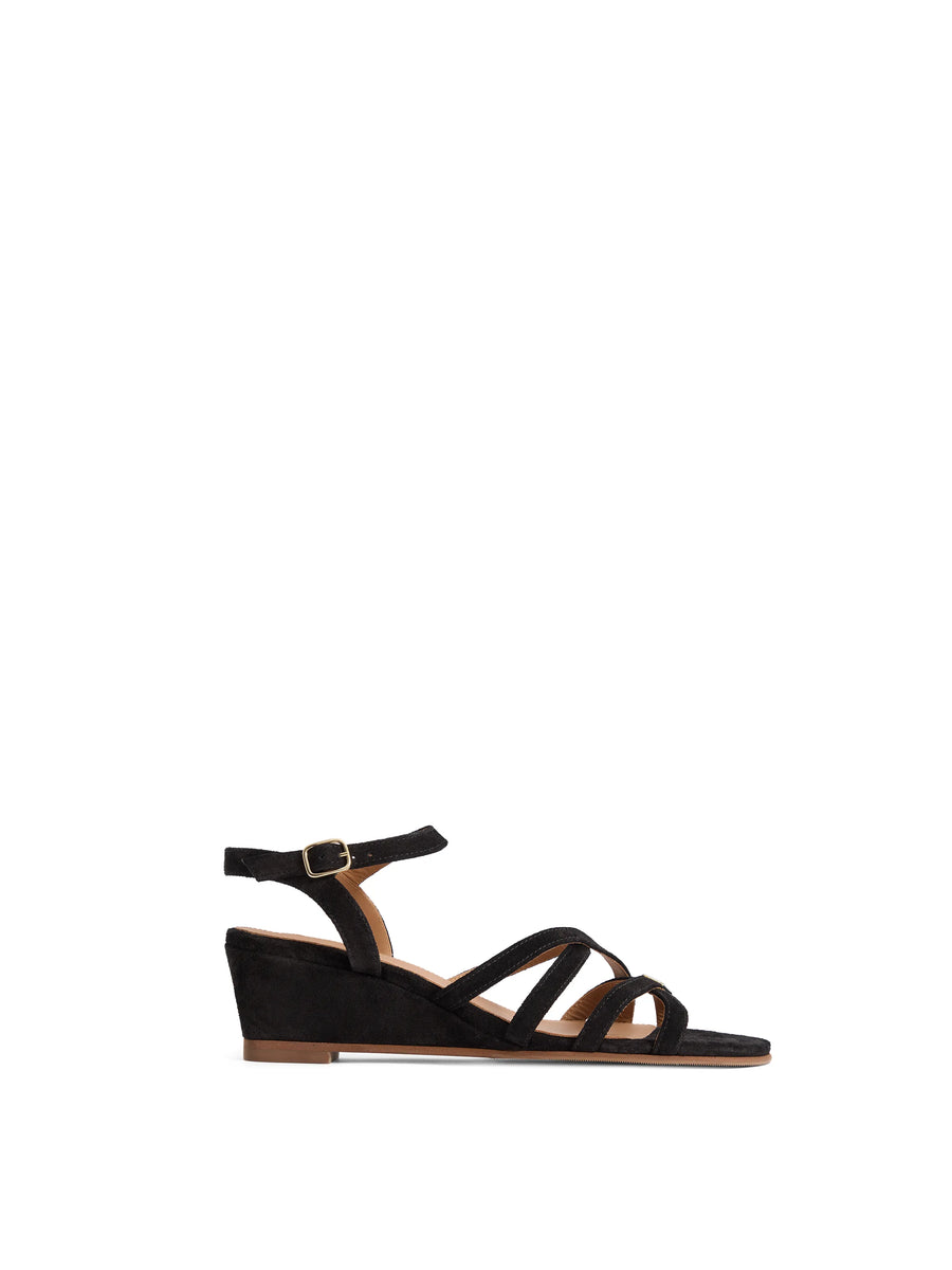 The St Ives - Women's Wedge - Black Suede