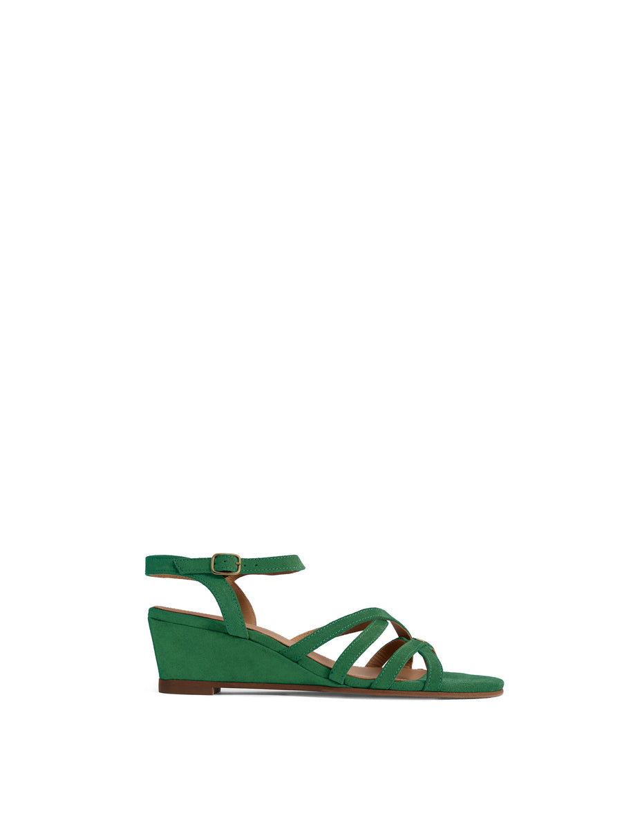 The St Ives - Women's Wedge - Clover Green Suede