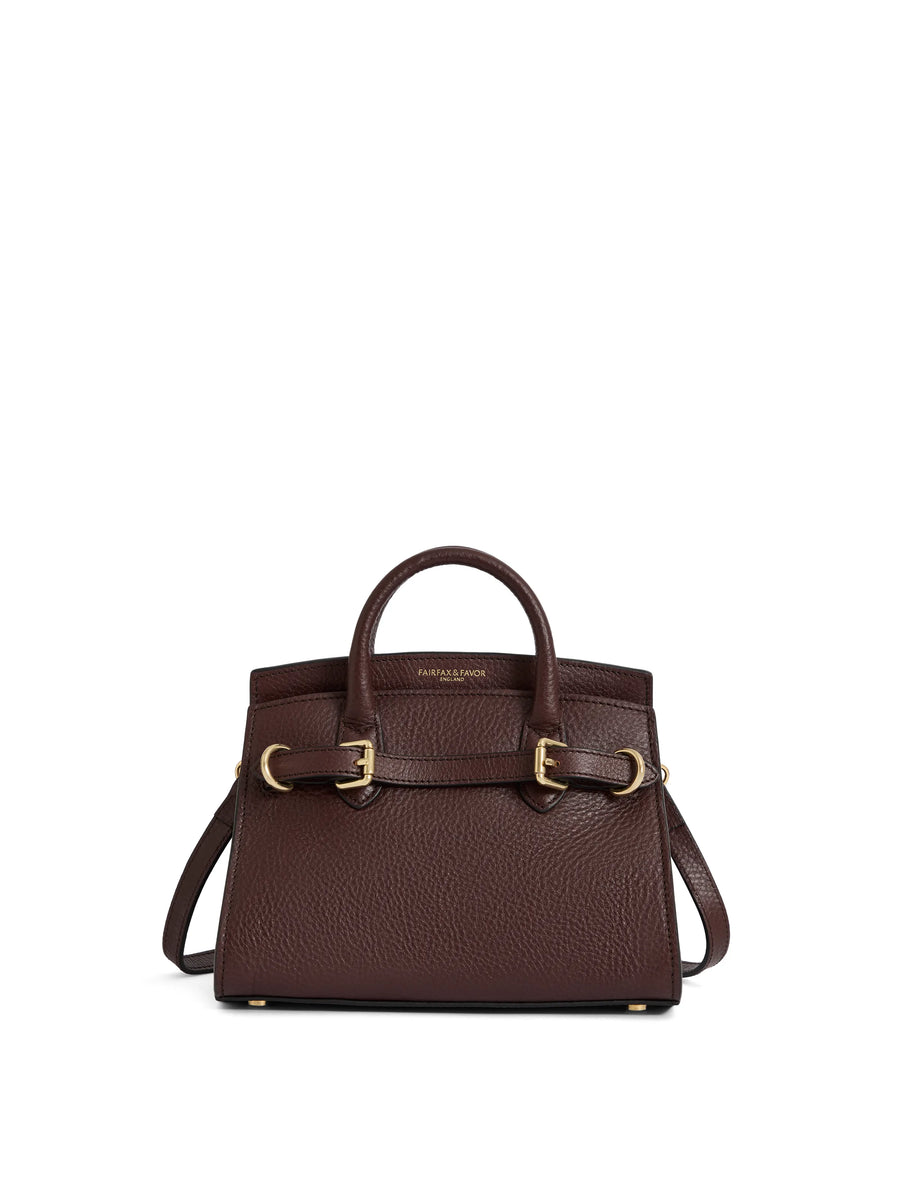 The Town and Country Collection - Women's Micro Top Handle Bag - Burgundy Leather