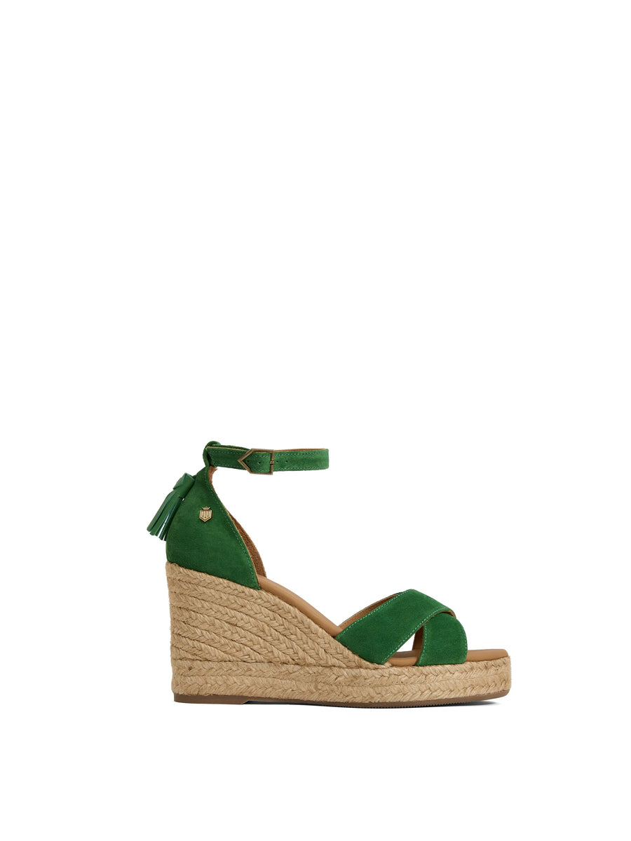 The Valencia - Women's Wedge - Clover Green Suede