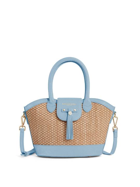 Mini Windsor Basket - Women's Bag - Sky Blue Leather | Fairfax & Favor
