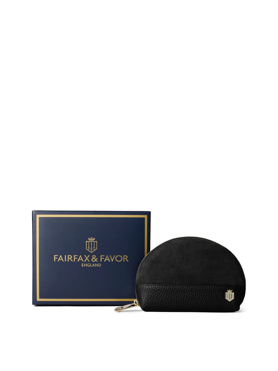 The Chiltern - Women's Coin Purse - Black Suede