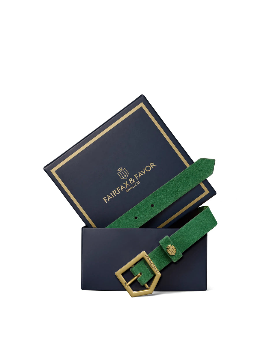 The Sennowe - Women's Belt - Clover Green Suede