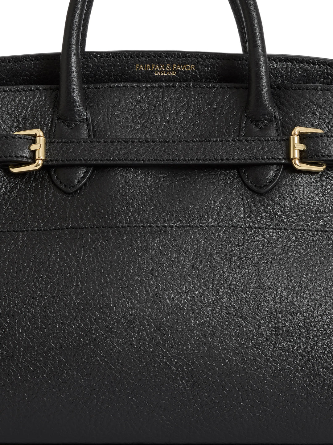 Town & Country - Top Handle Bag - Black Pebbled Leather - Bags
