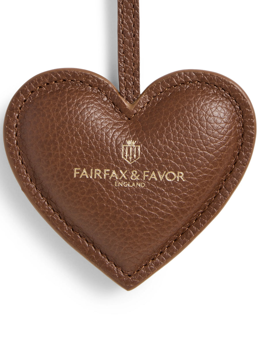 Signature Heart Bag Charm - Tawny Leather
