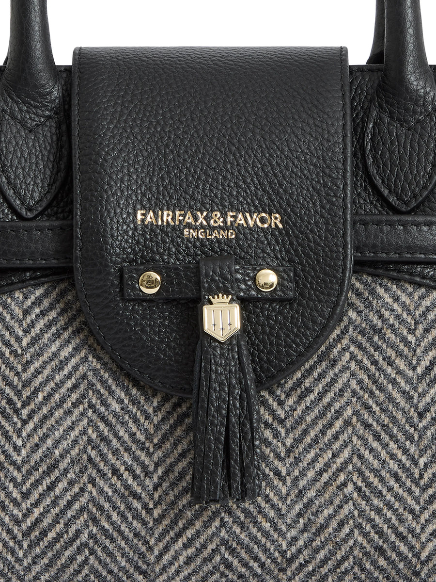 Mini Windsor Handbag - Herringbone Black Leather (Store Exclusive)