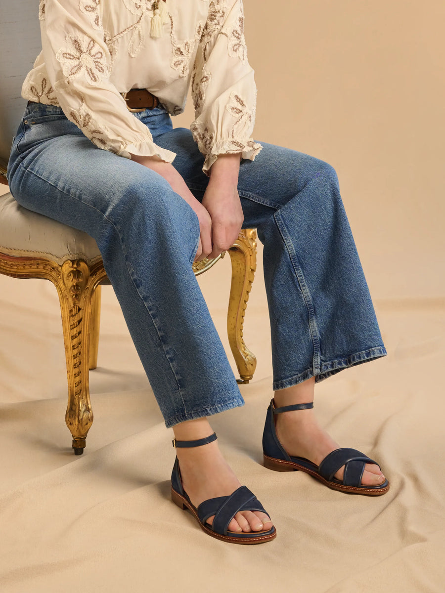 The Valencia - Women's Sandals - Navy Suede
