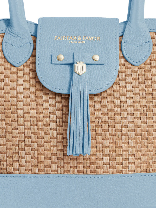 Mini Windsor Basket - Women's Bag - Sky Blue Leather | Fairfax & Favor