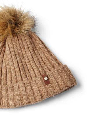 The Signature Knitted Bobble Hat - Camel
