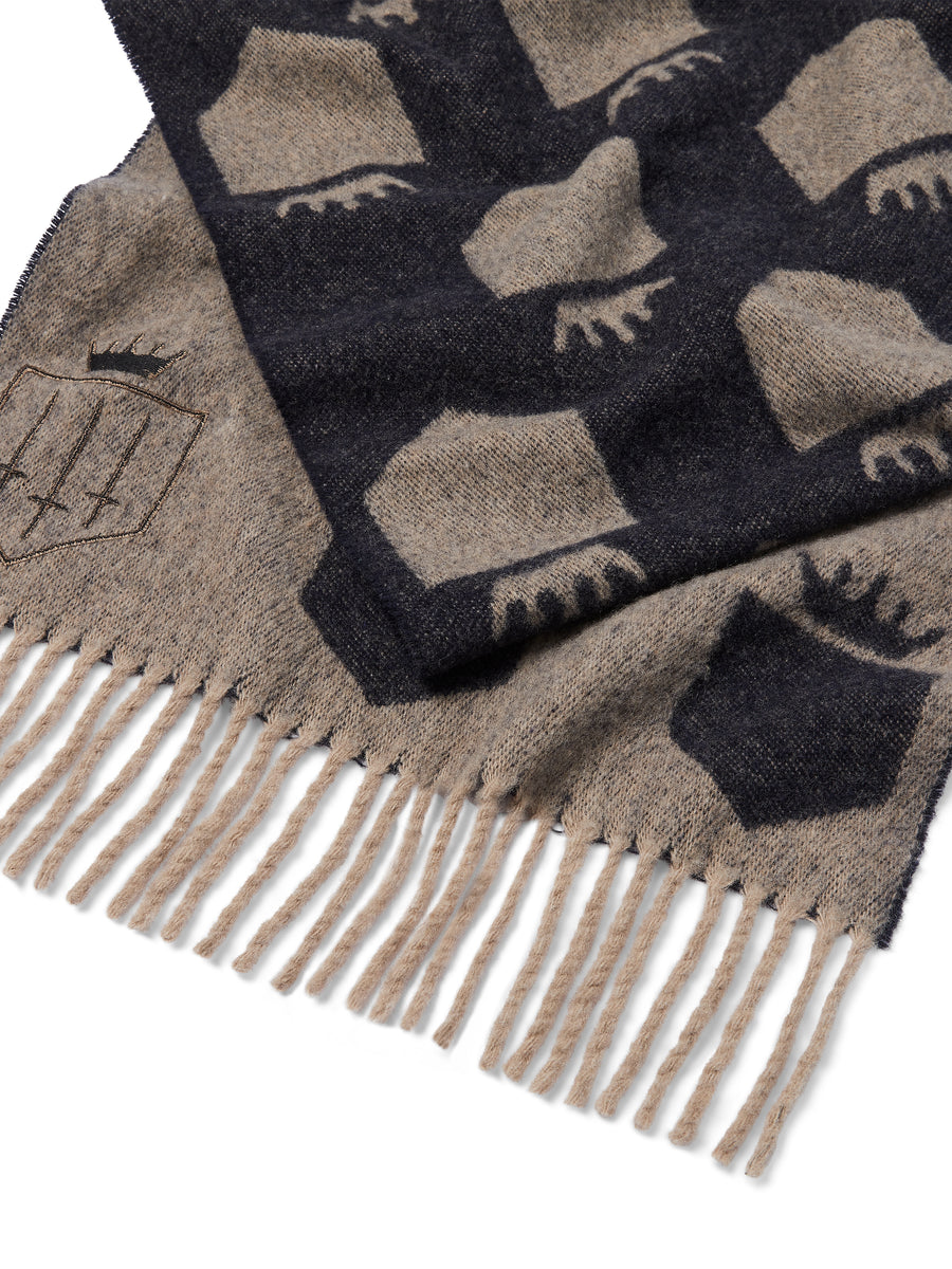 The Women's Signature Merino Scarf - Navy &amp; Fawn