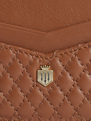 The Signature Card Holder - Quilted Tan Leather