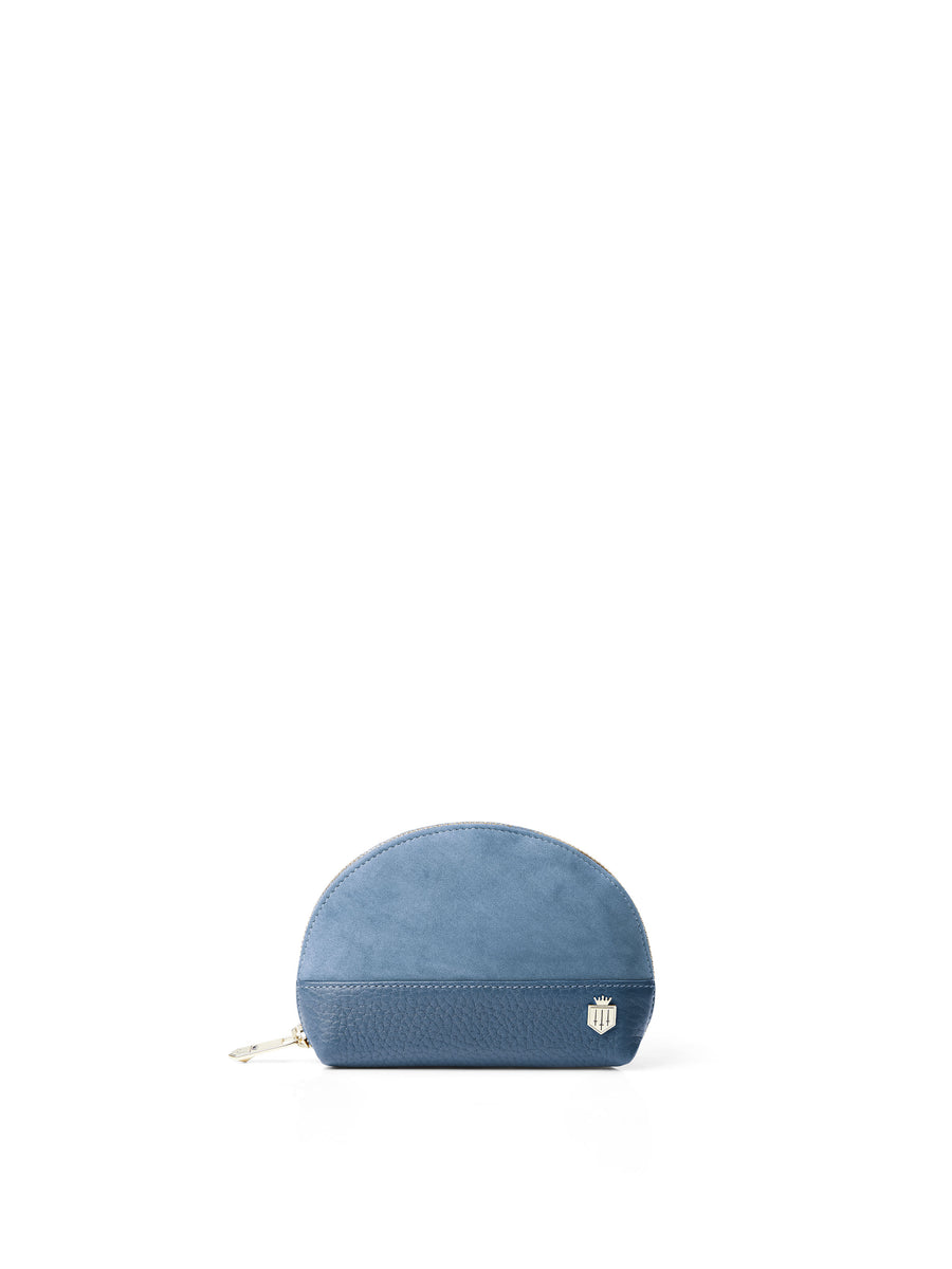 The Chiltern - Women's Coin Purse - Cornflower Blue Suede