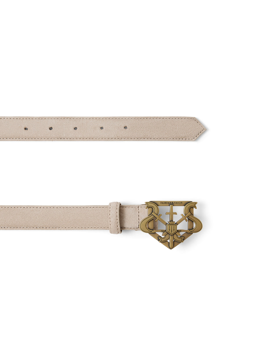 The Clarence Belt - Women's Belt - Stone Leather & Suede
