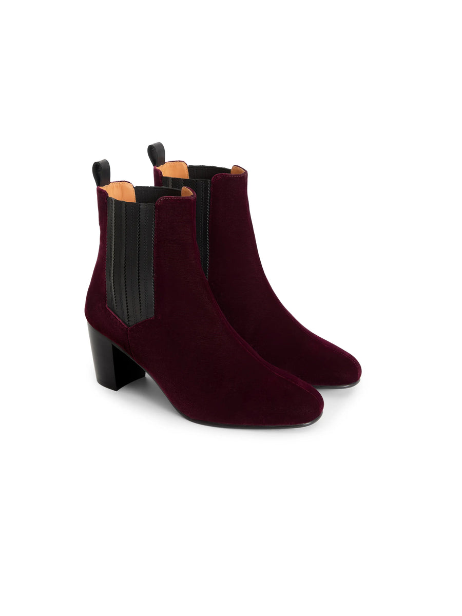 The Electra - Women's Ankle Boots - Elderberry Velvet