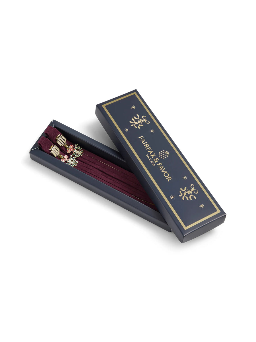 Boot Tassels - Women's Boots Tassels - Elderberry & Gold Mistletoe Charm Suede