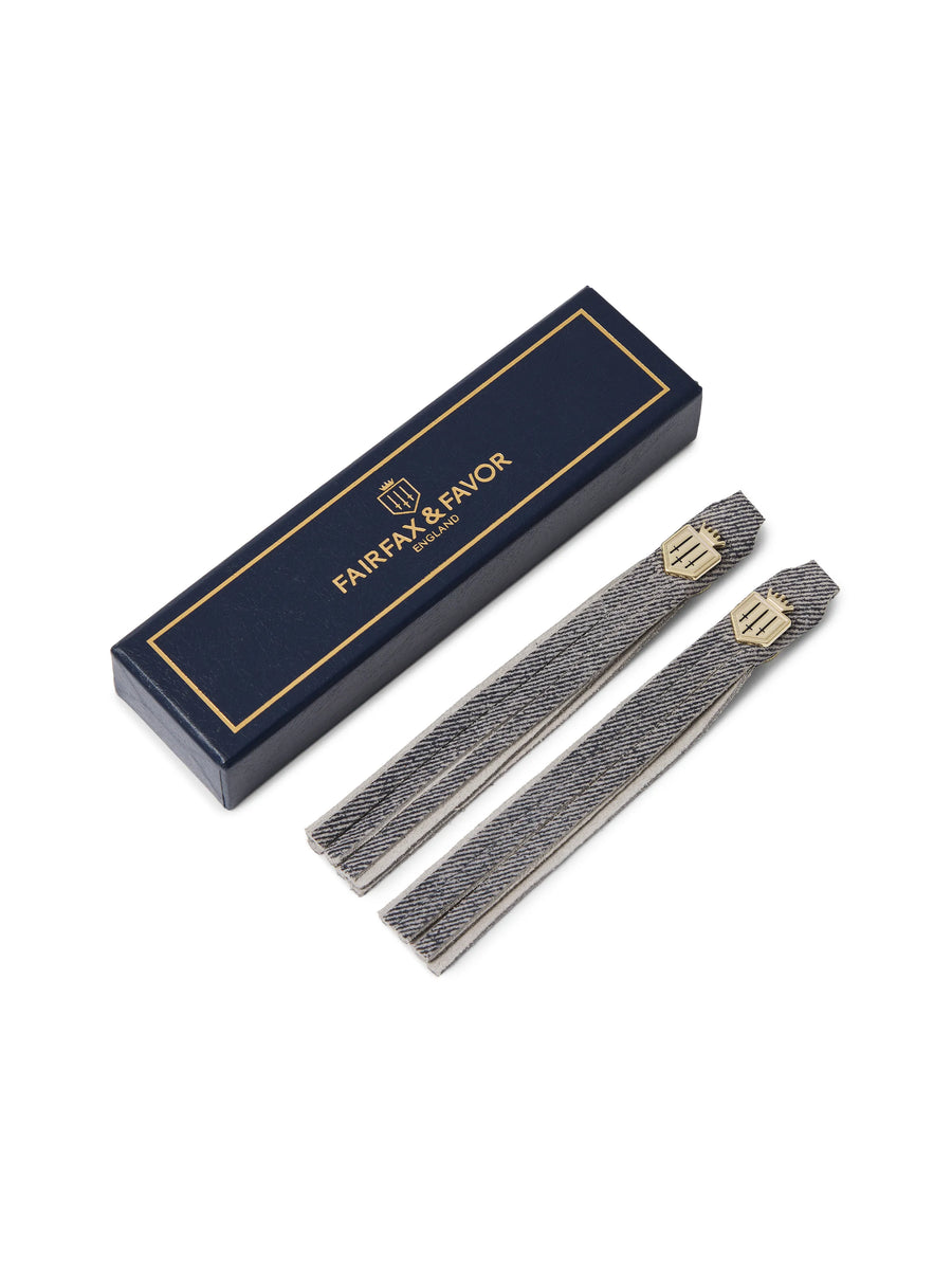 Boot Tassels - Pair of Tassels - Denim Suede