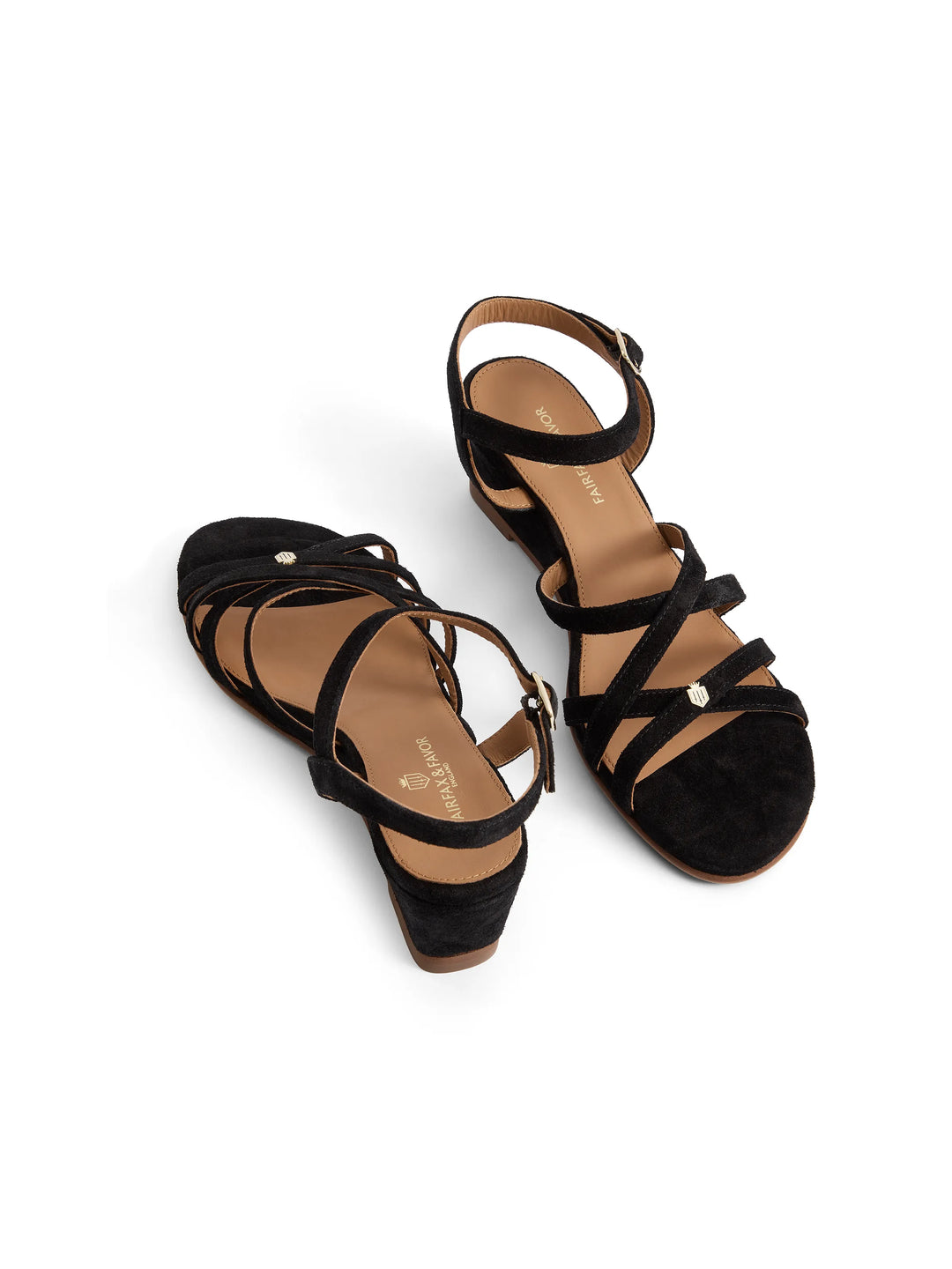 St Ives Wedge - Black Suede - Sandals