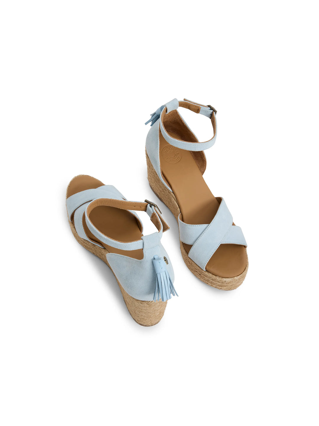 Valencia Mid Wedge - Sky Blue Suede - Sandals