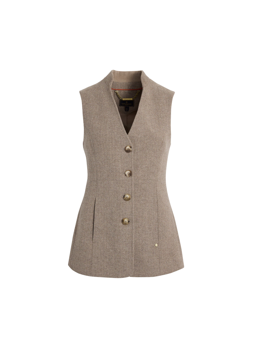 Eliza Herringbone Gilet - Driftwood - Jackets