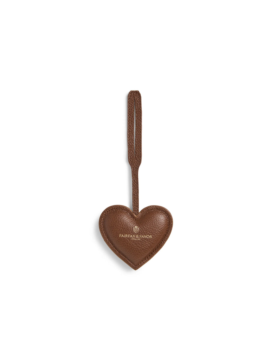 Signature Heart Bag Charm - Tawny Leather