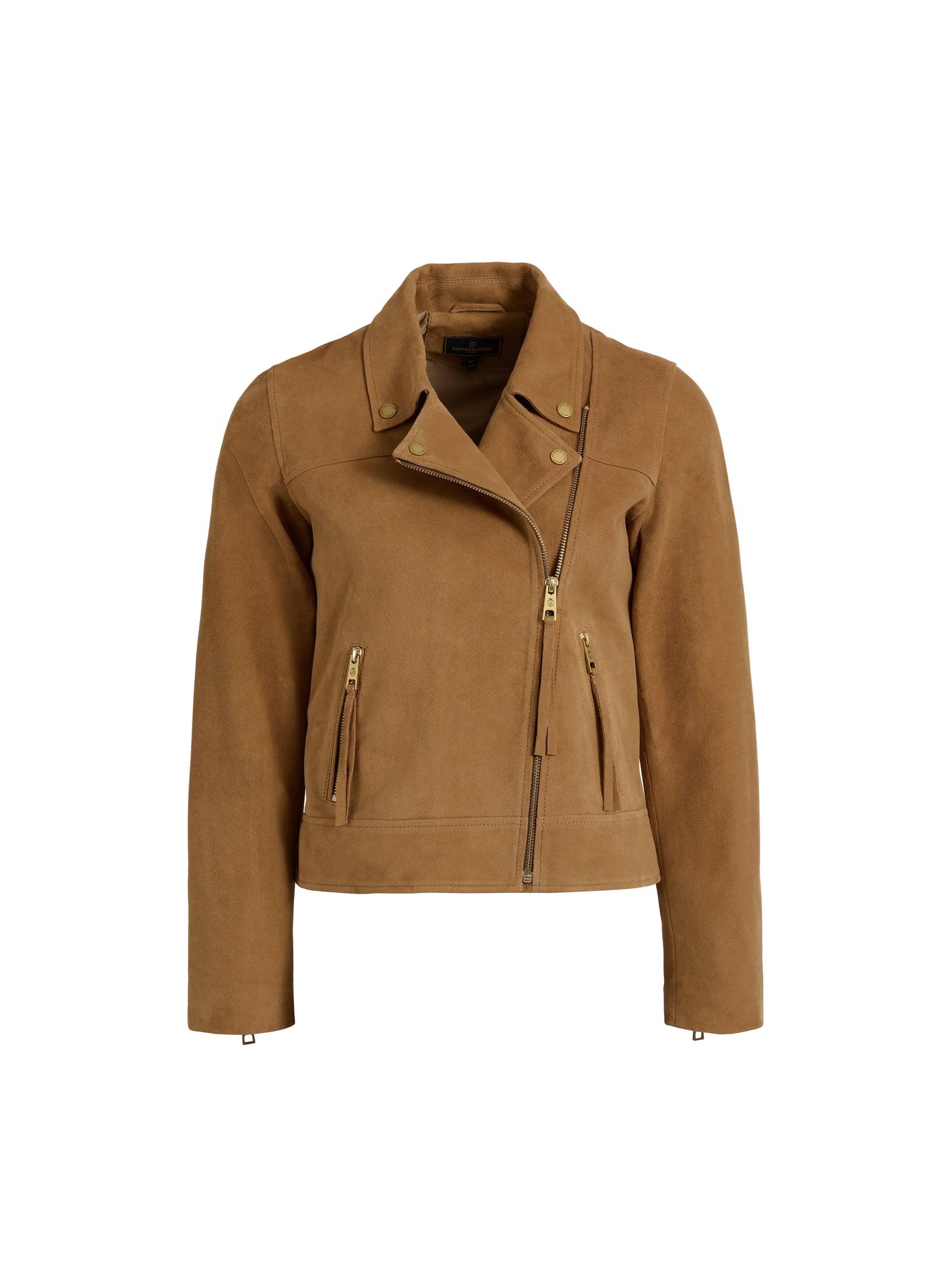 Thea Biker Jacket - Honey Tan Suede