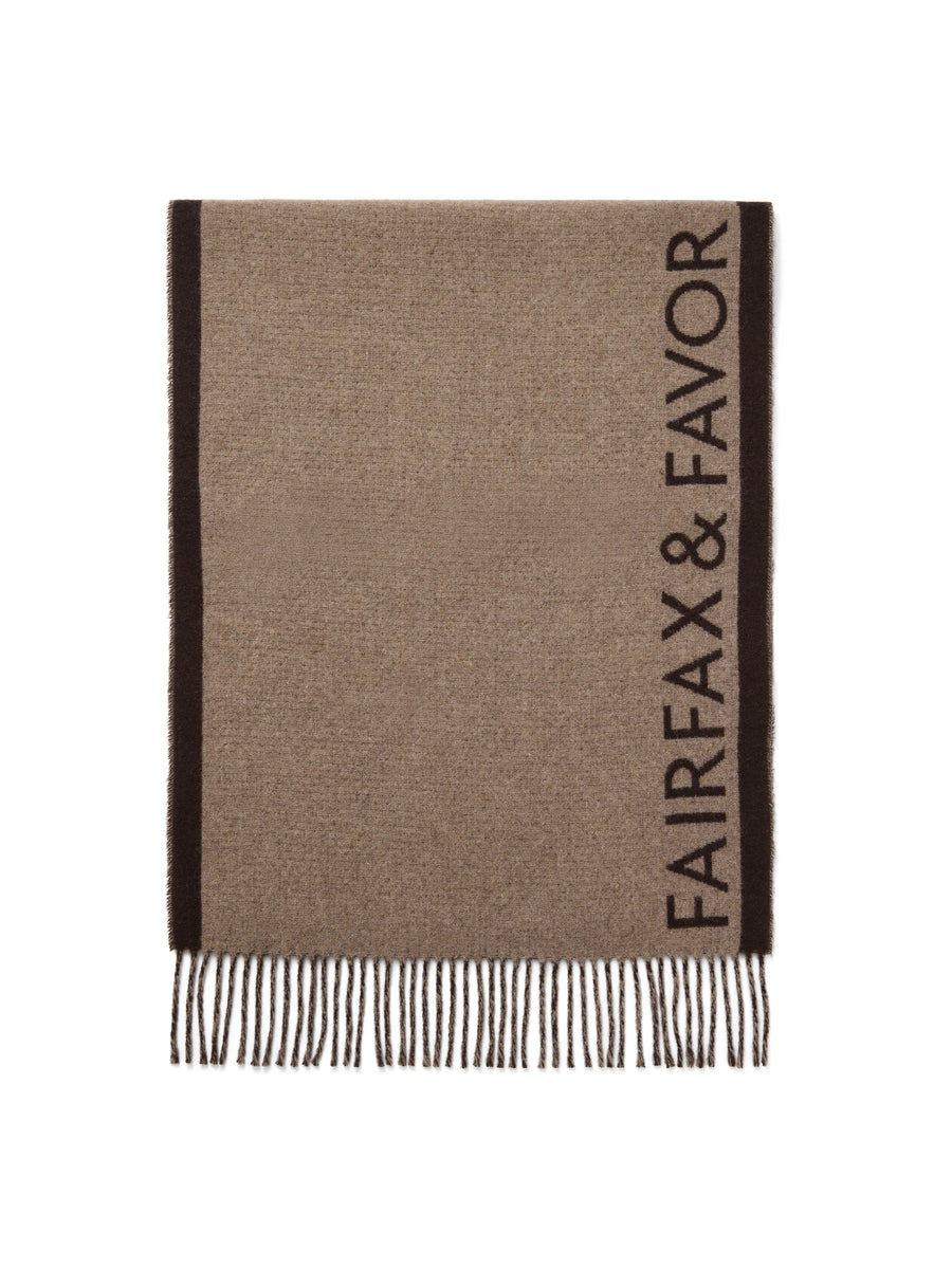 The Signature Scarf - Women's Scarf - Taupe Chevron Merino Wool