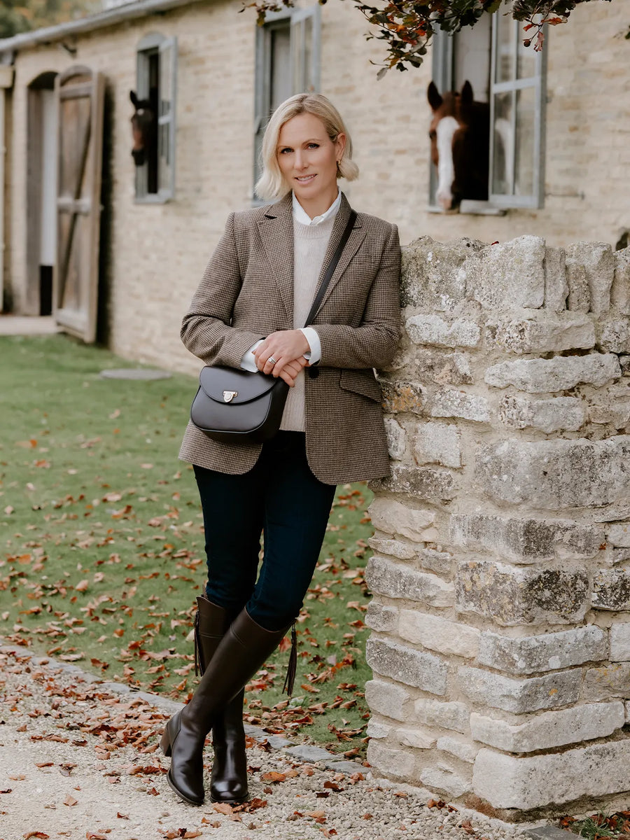Womens Blazer - Houndstooth Brown