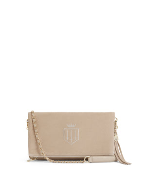The Finsbury - Women's Clutch Bag - Stone Suede