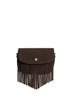 The Nashville - Women's Bag - Fringed Chocolate Suede