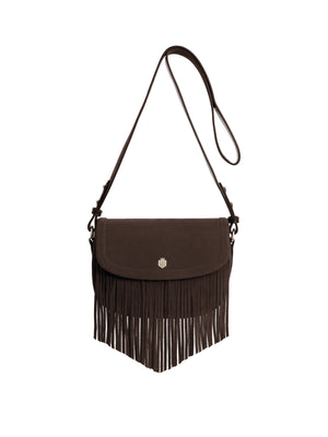 The Nashville - Women's Bag - Fringed Chocolate Suede