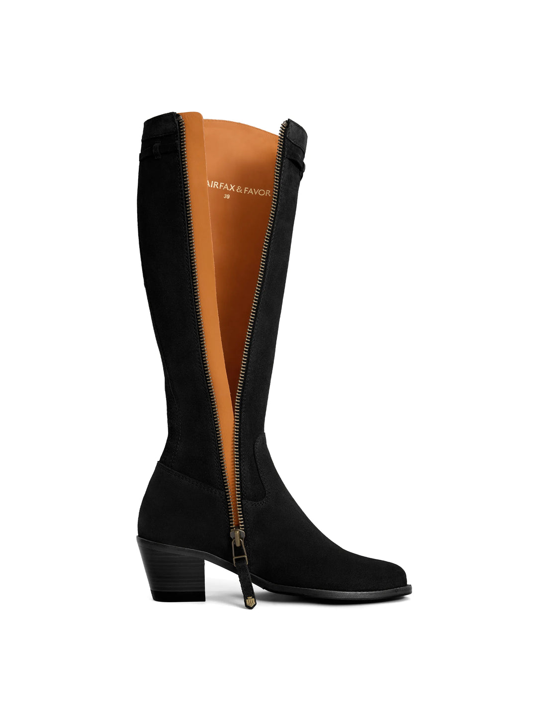 Heeled Kimberley - Black Suede - Tall Boots